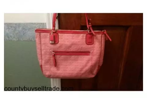 Authentic Red Coach Tote Purse