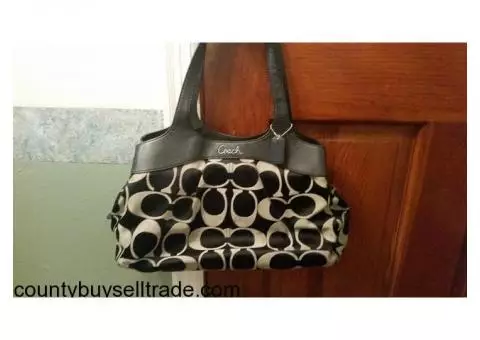 Authentic Black and Grey Coach Purse